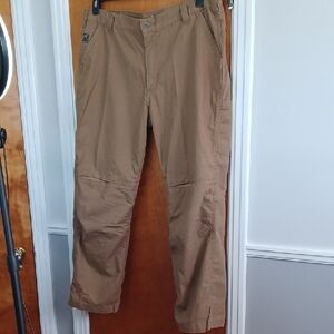 Carhart Relaxed Fit Tan Carpenter Pants Sz.42×32.  Flaw In Last Pic.